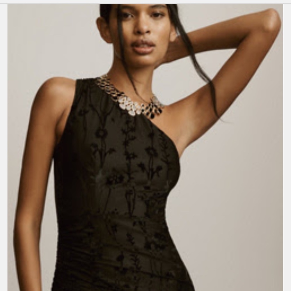 Hutch One-Shoulder Ruched Velvet Dress